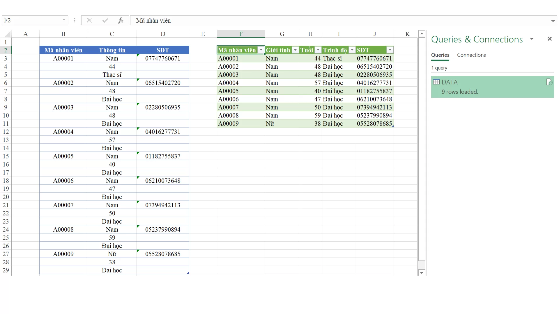 chuẩn hoá dữ liệu bằng power query