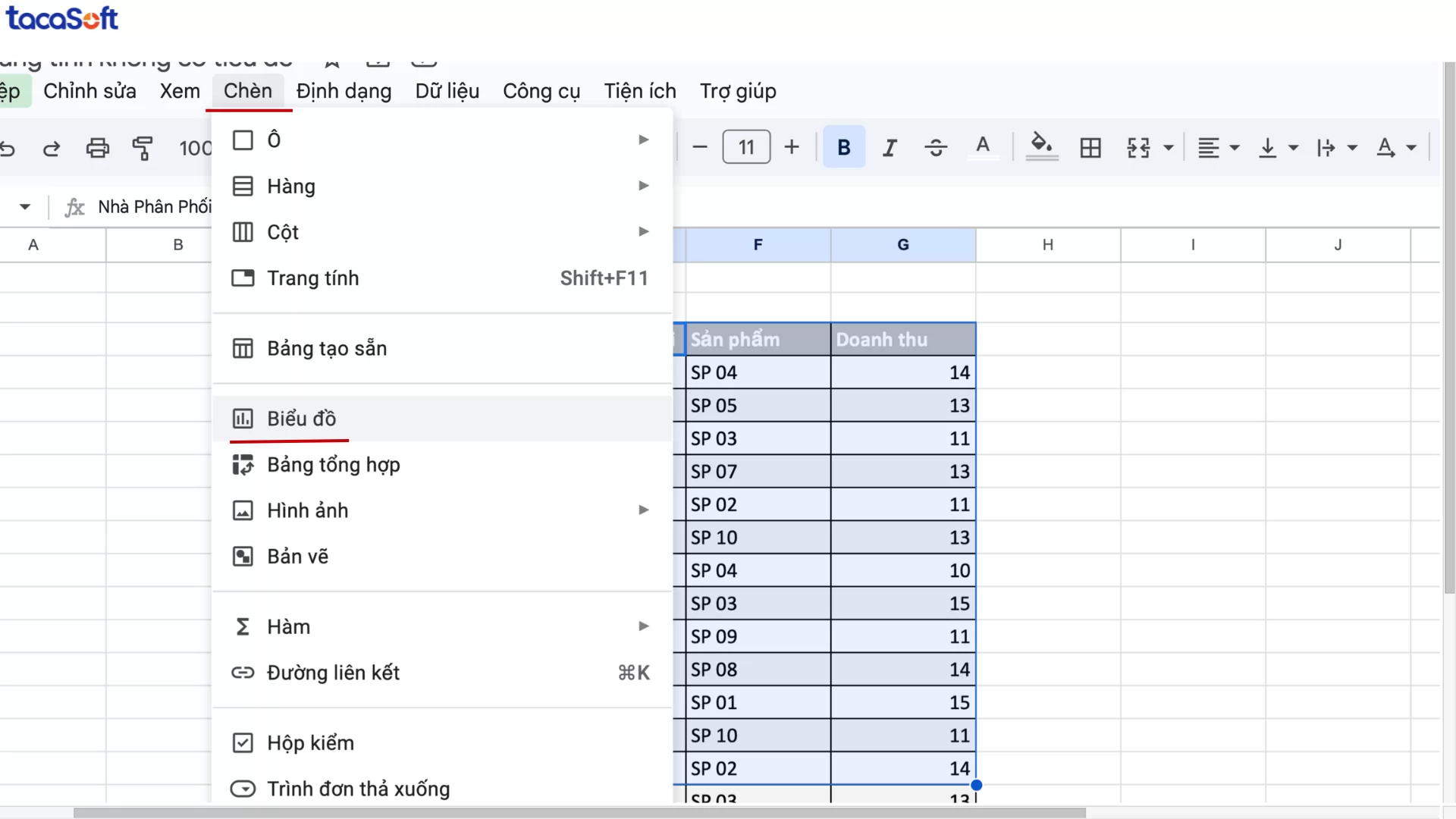 cách làm dashboard trong google sheet