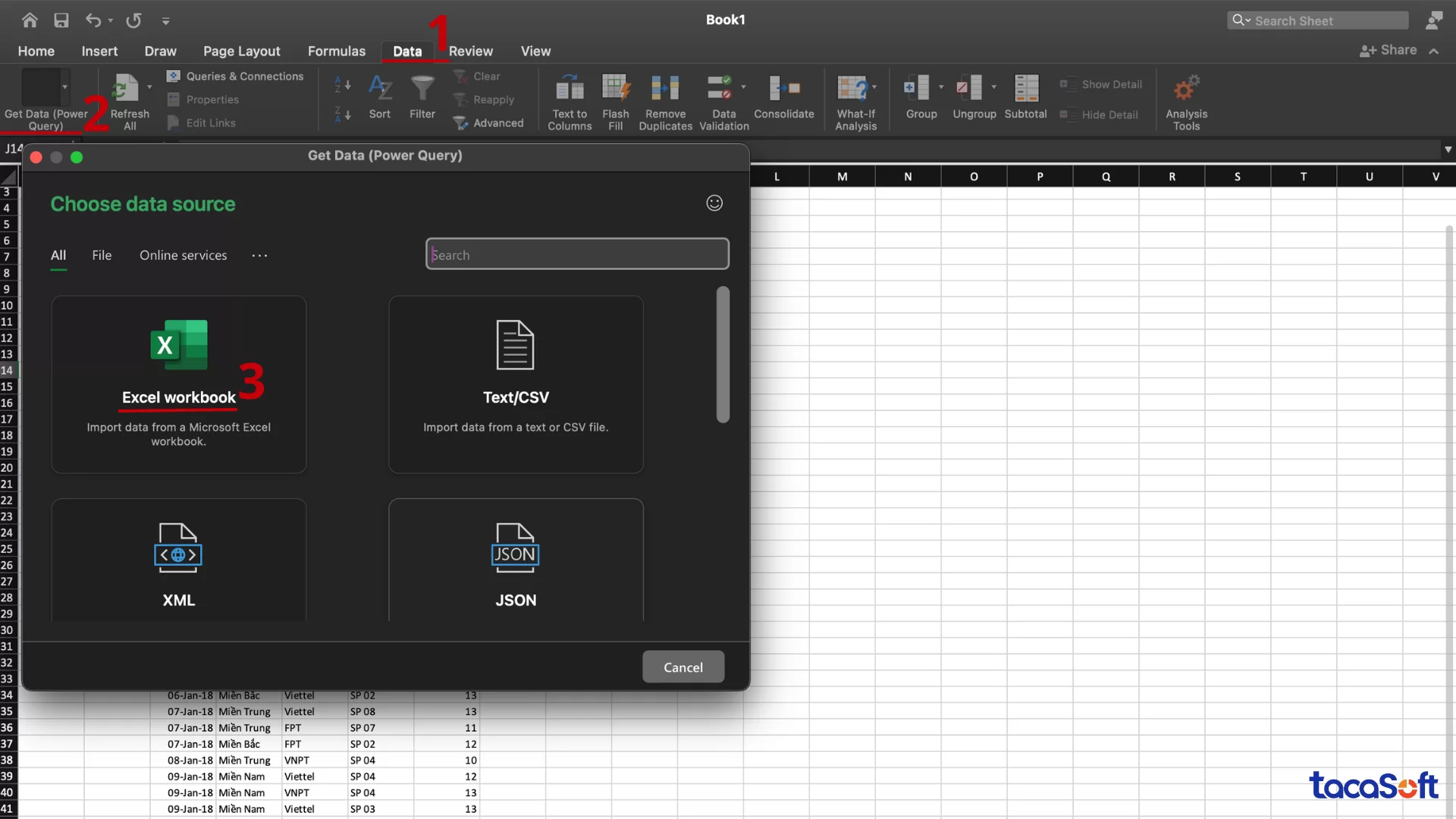 cách dùng power query