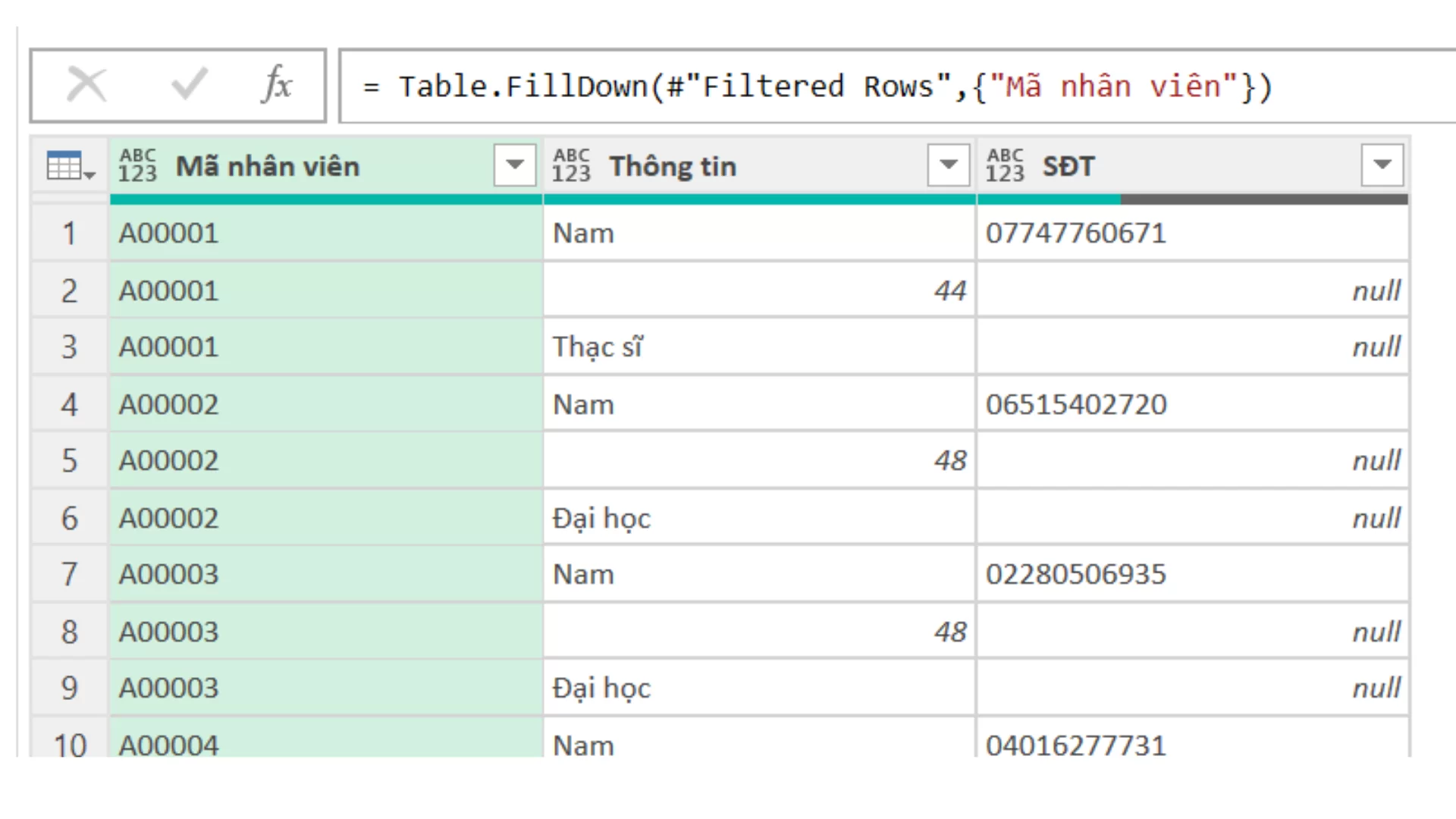 chuẩn hoá dữ liệu bằng power query