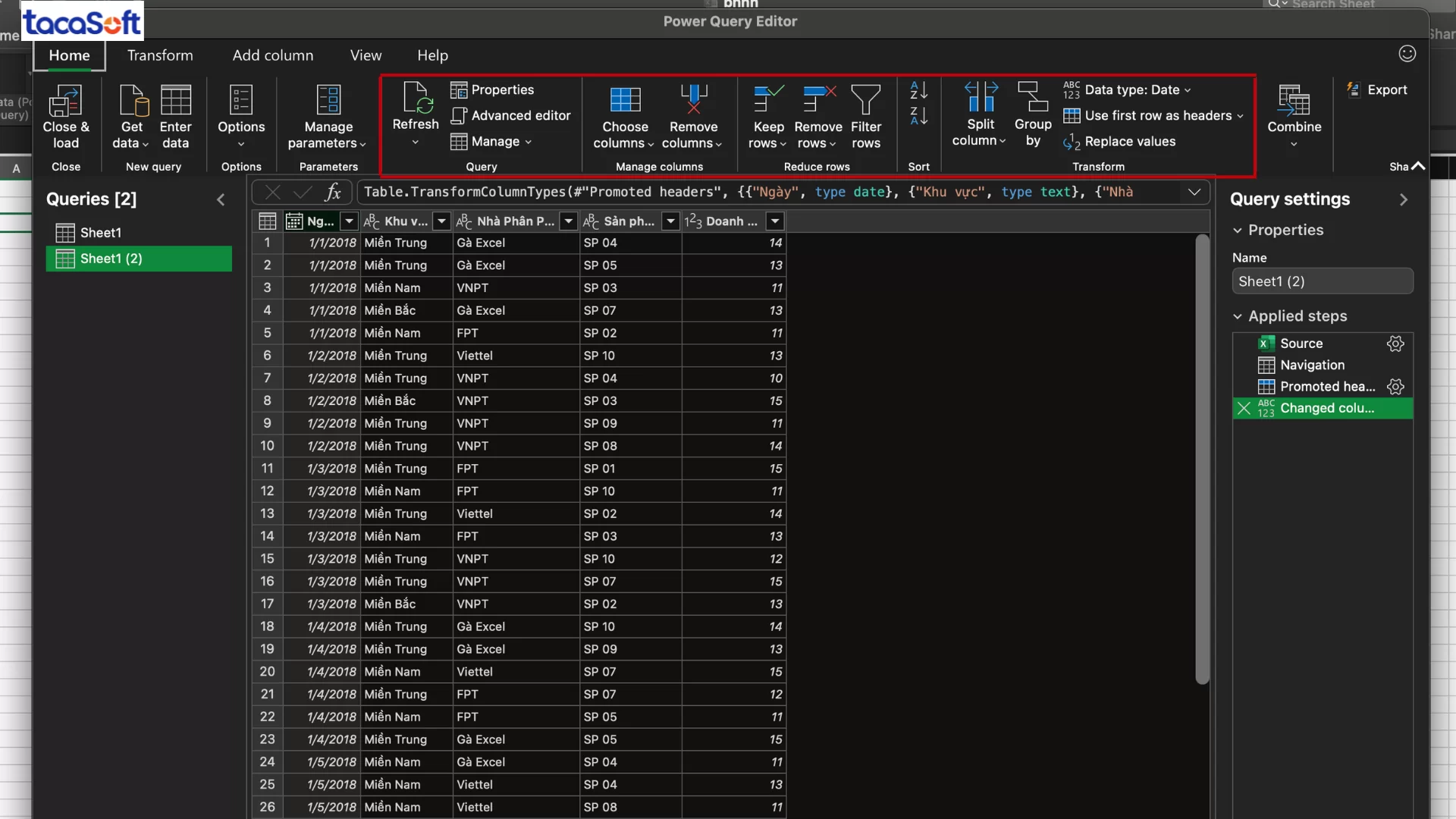 cách dùng power query
