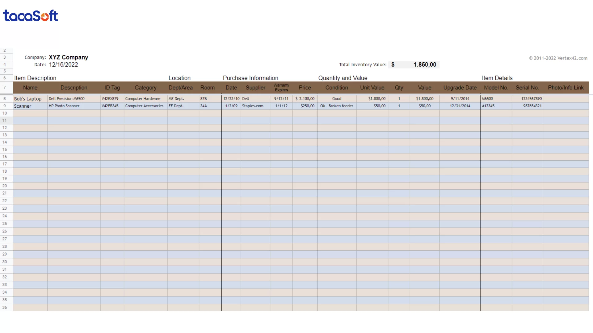 mẫu báo cáo xuất nhập tồn bằng excel