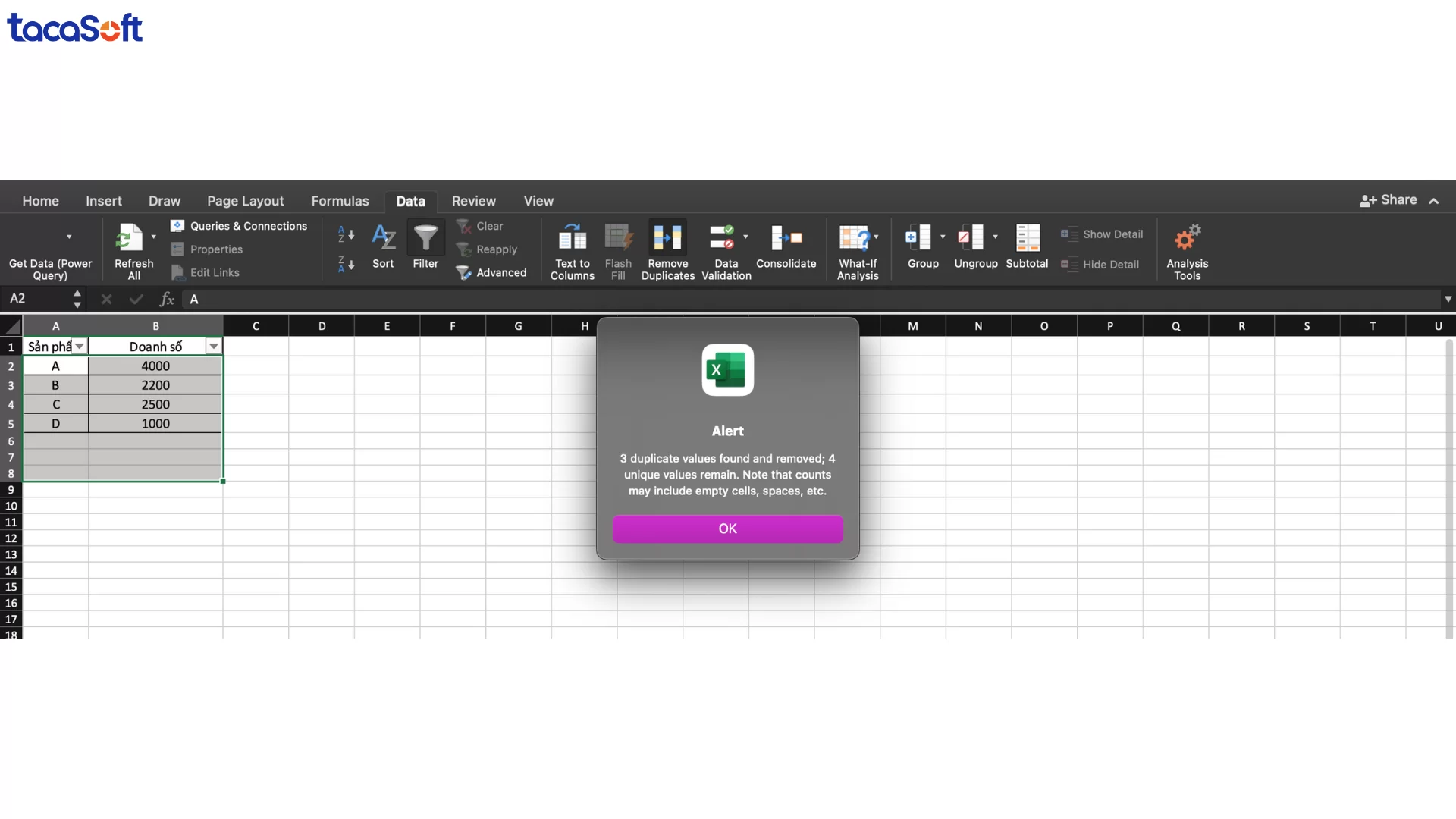 lọc dữ liệu trong excel