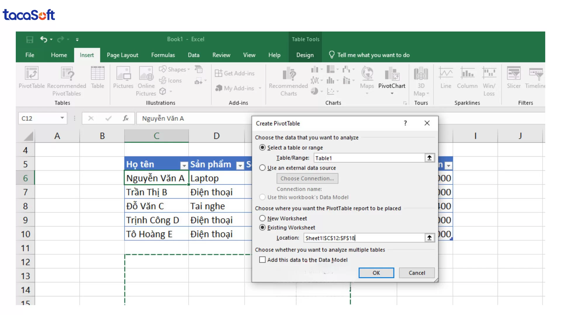 thống kê dữ liệu trong excel