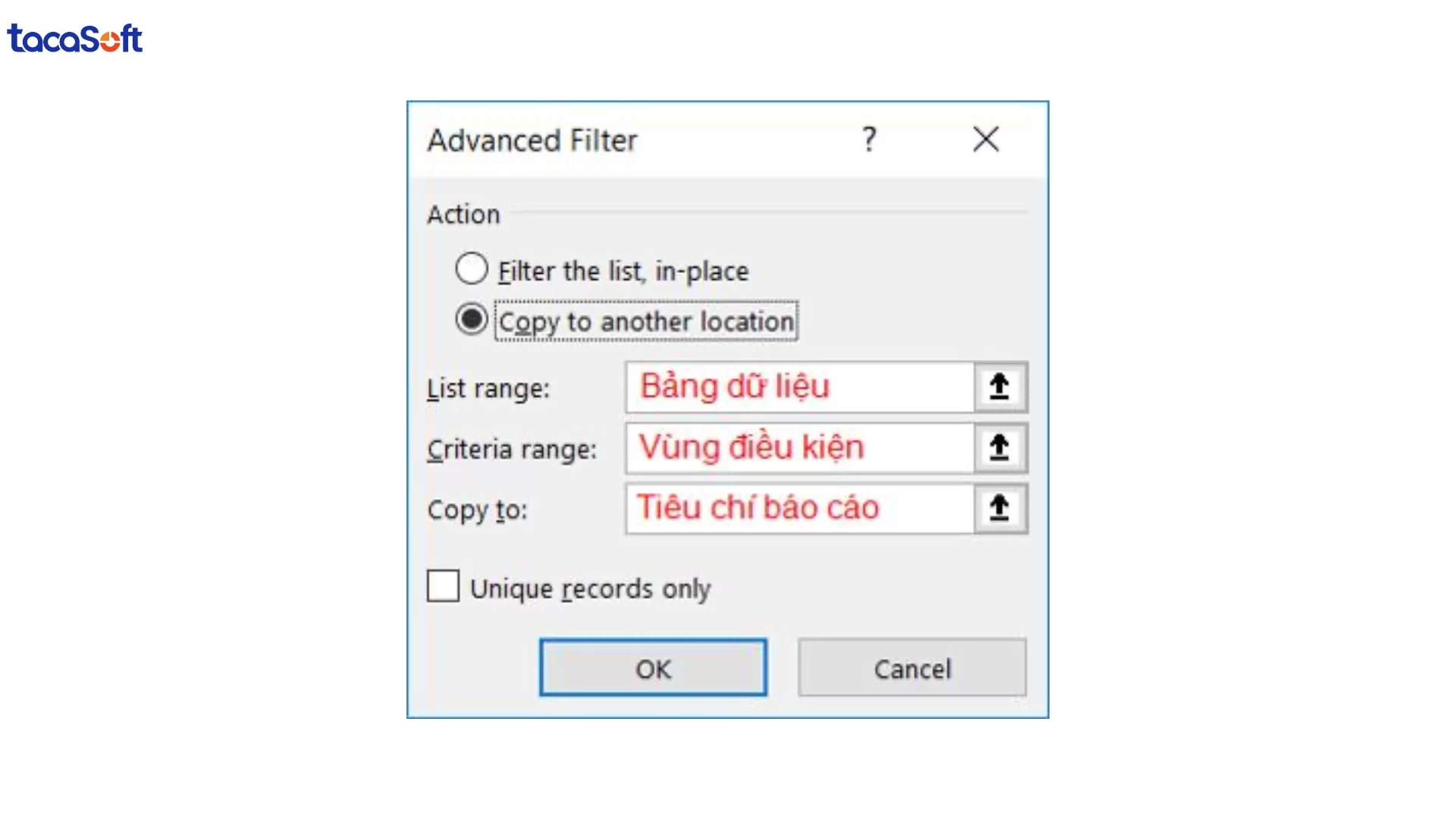tạo báo cáo trong excel