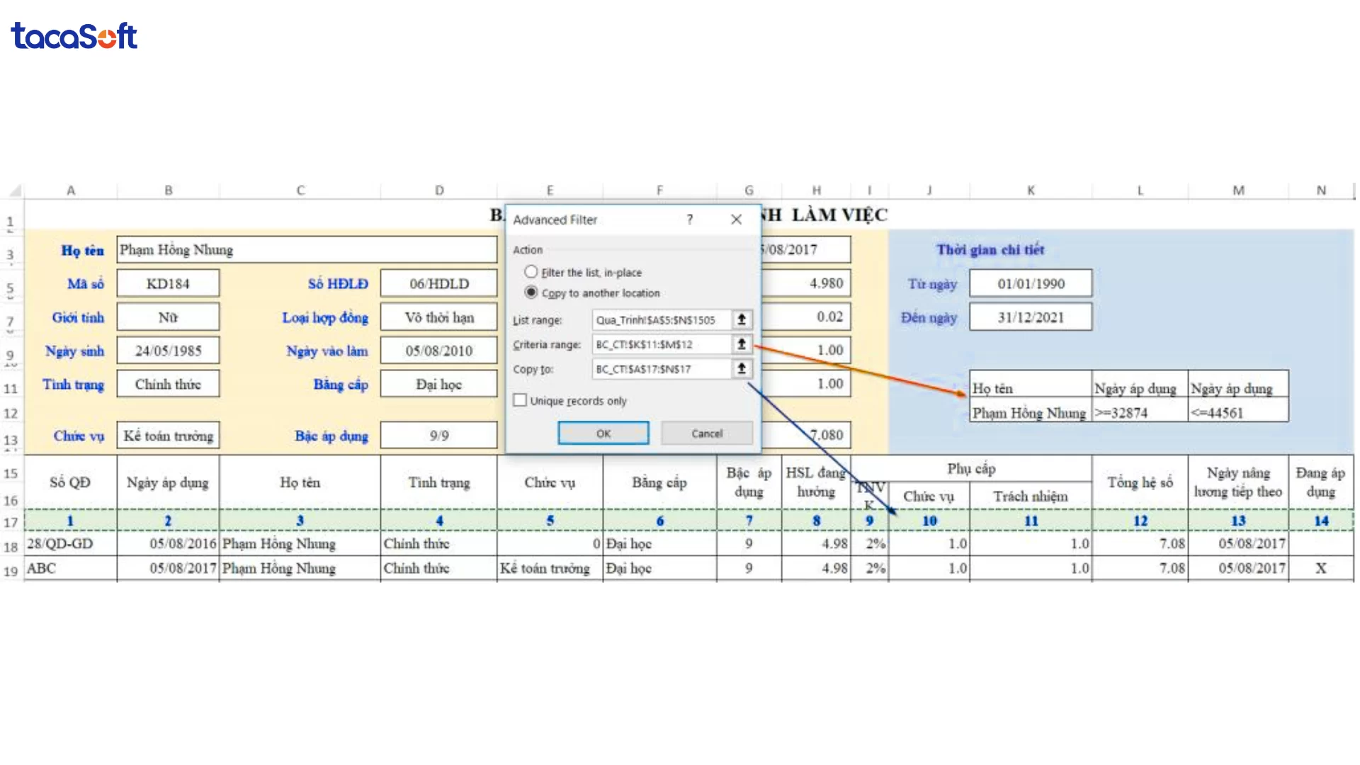 cách làm báo cáo nhân sự trên excel
