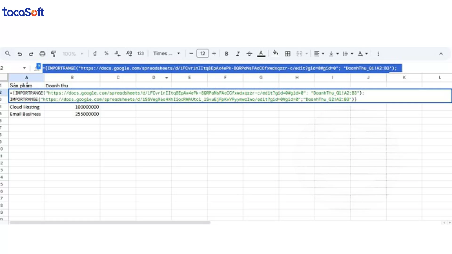 tổng hợp dữ liệu từ nhiều sheet trong google sheet