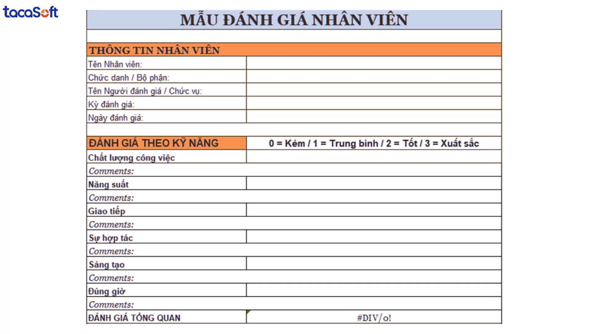 đánh giá nhân viên theo kpi