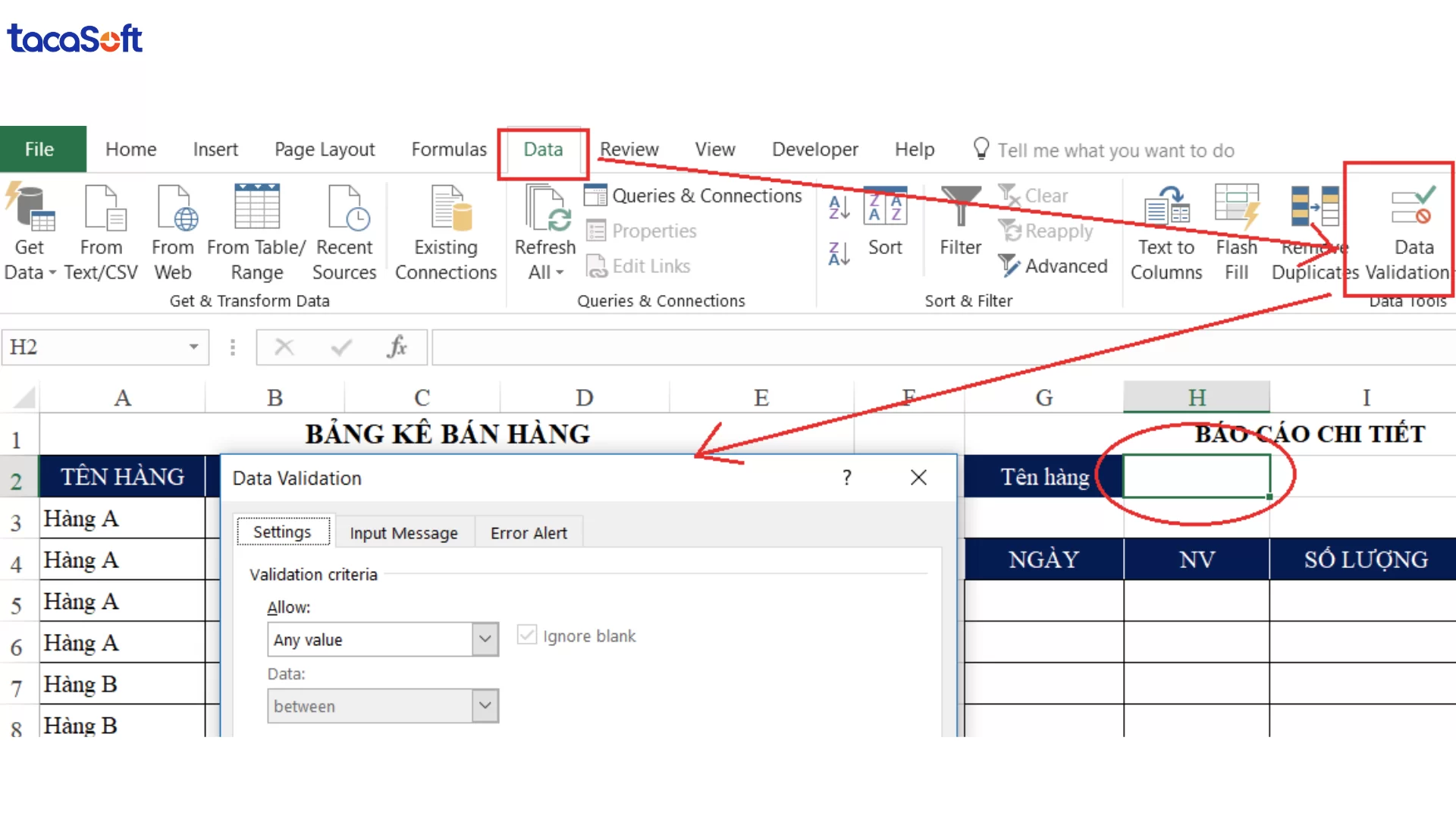 tạo báo cáo tự động trong excel