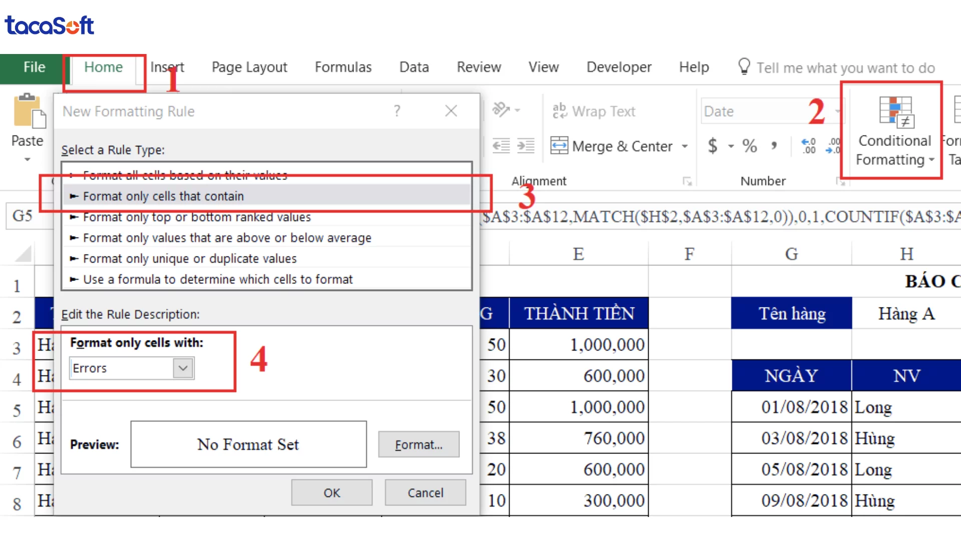 tạo báo cáo tự động trong excel