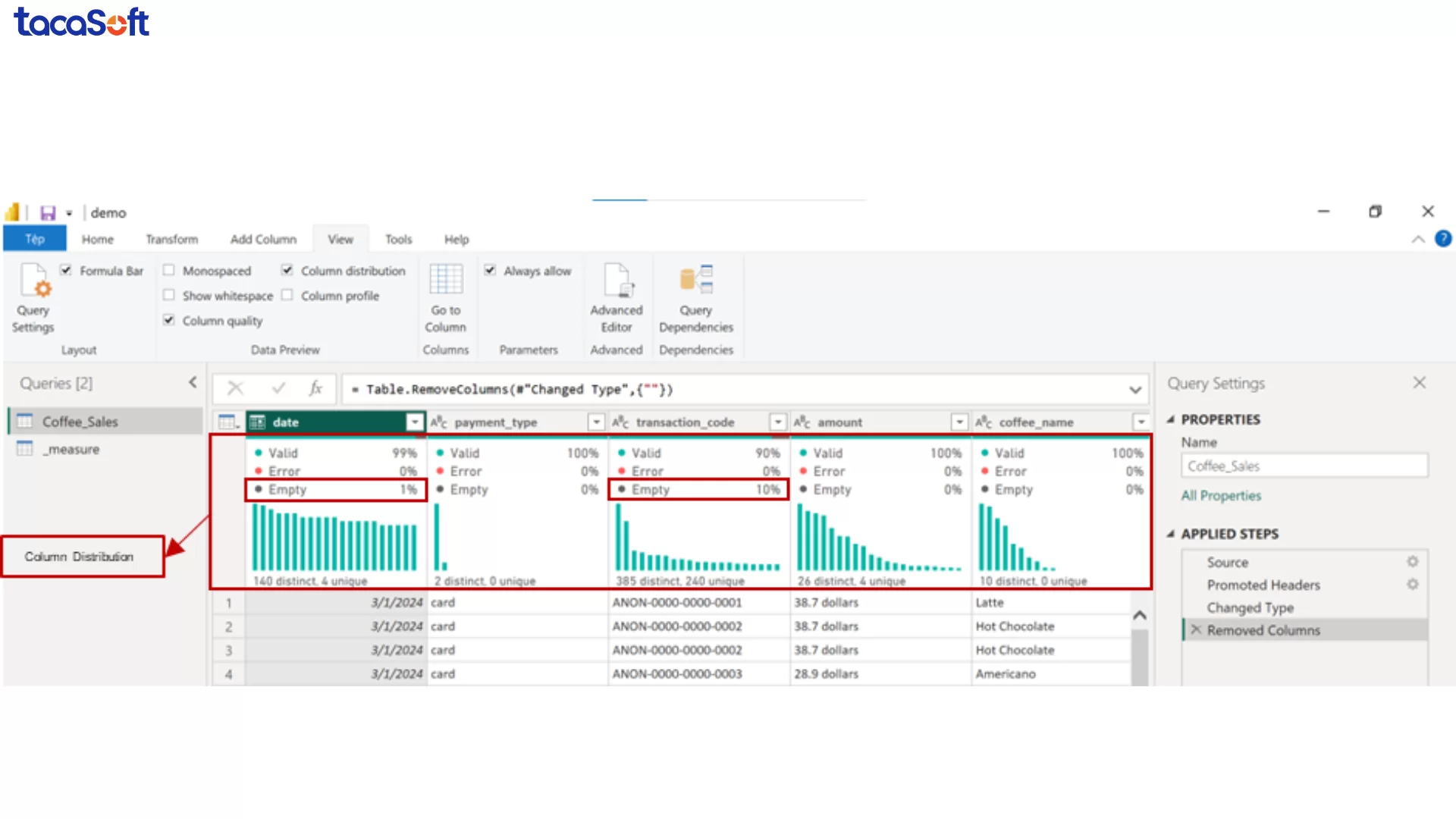 xử lý dữ liệu trong power bi
